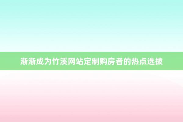渐渐成为竹溪网站定制购房者的热点选拔